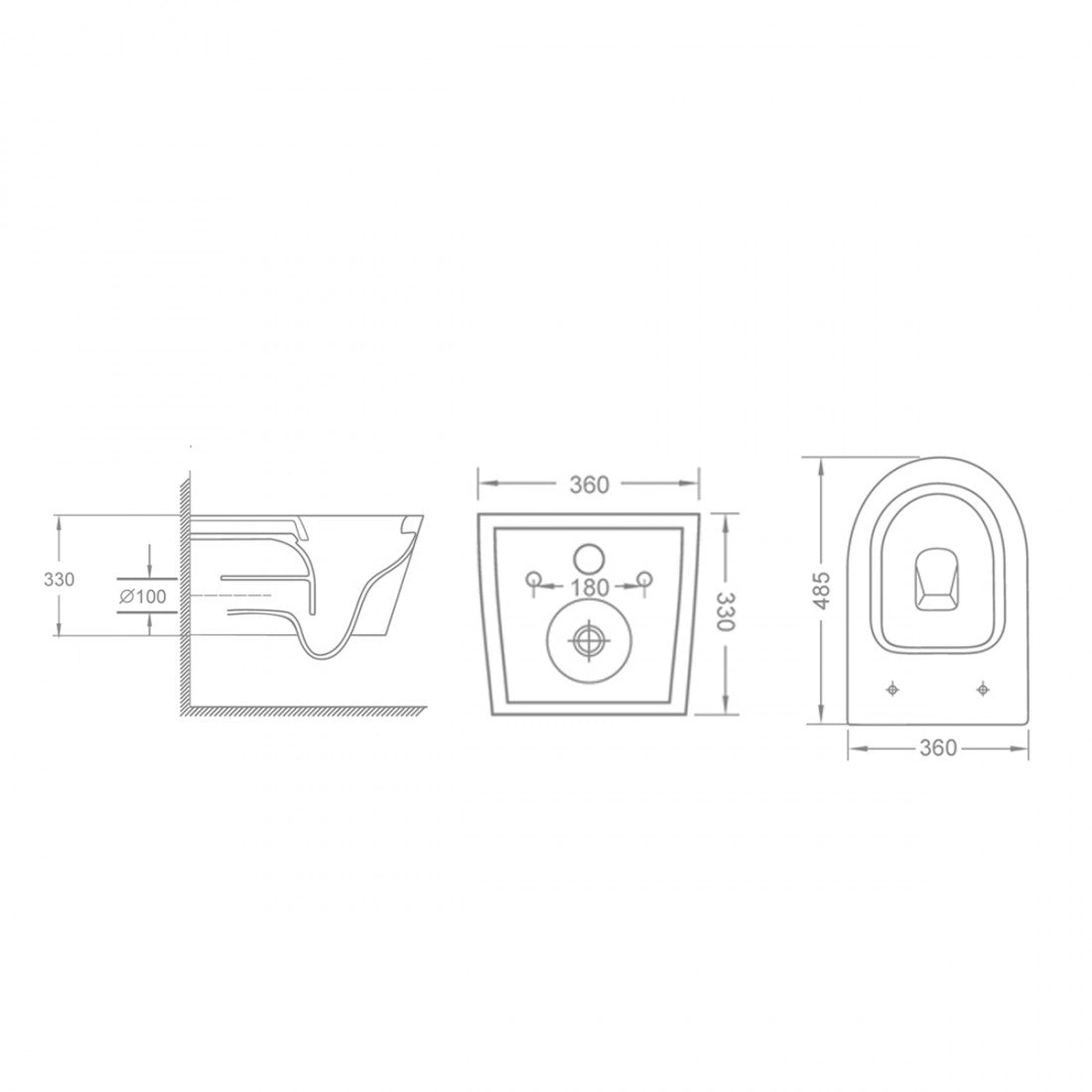 Inodoro suspendido Hada Mate