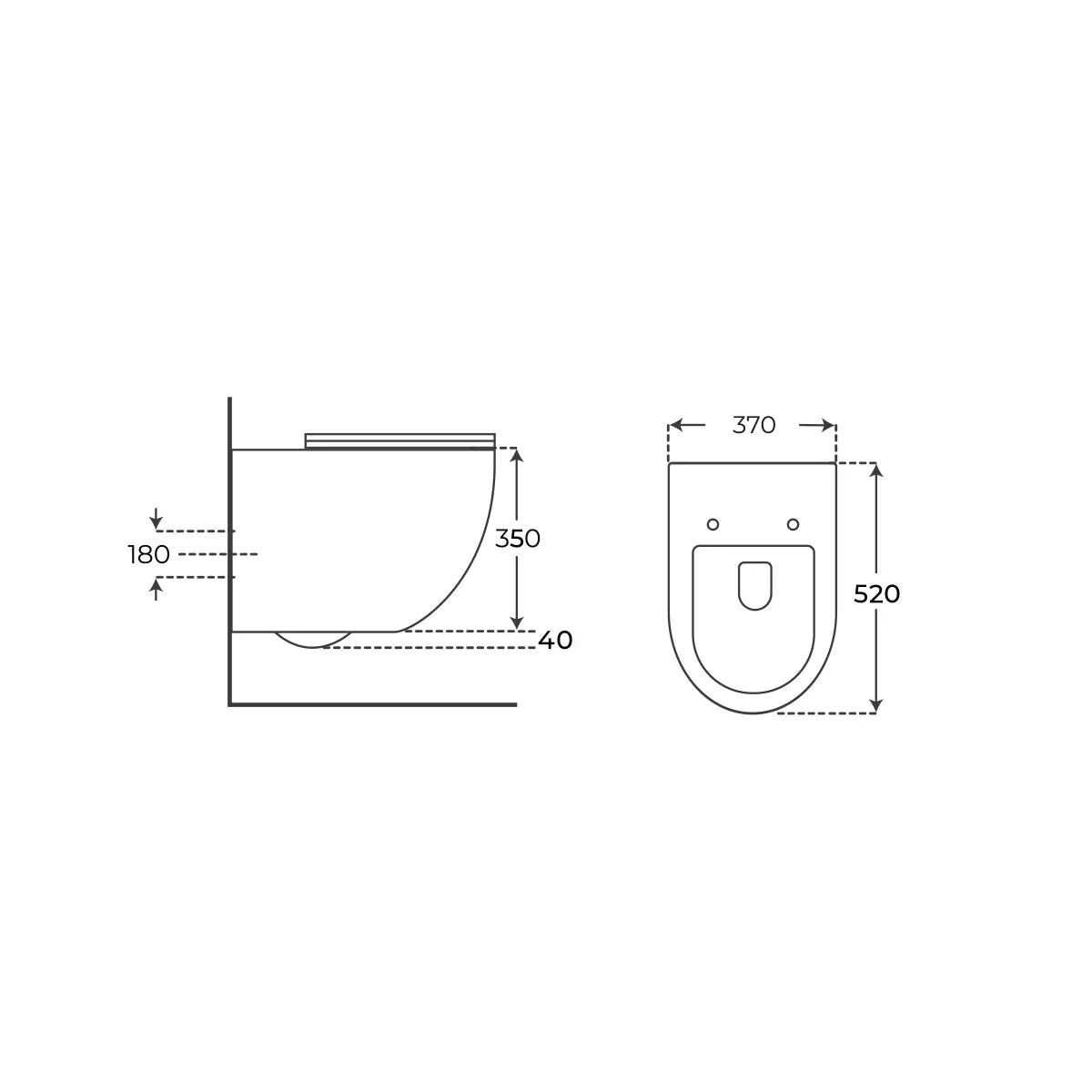 Inodoro suspendido negro Elba - Thebath