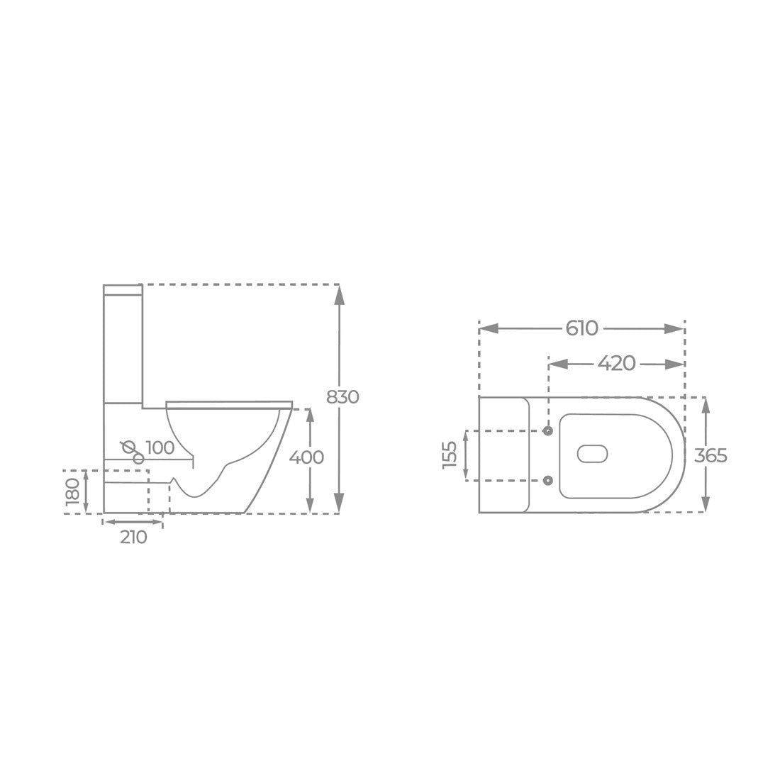 Inodoro tanque bajo negro mate Yara