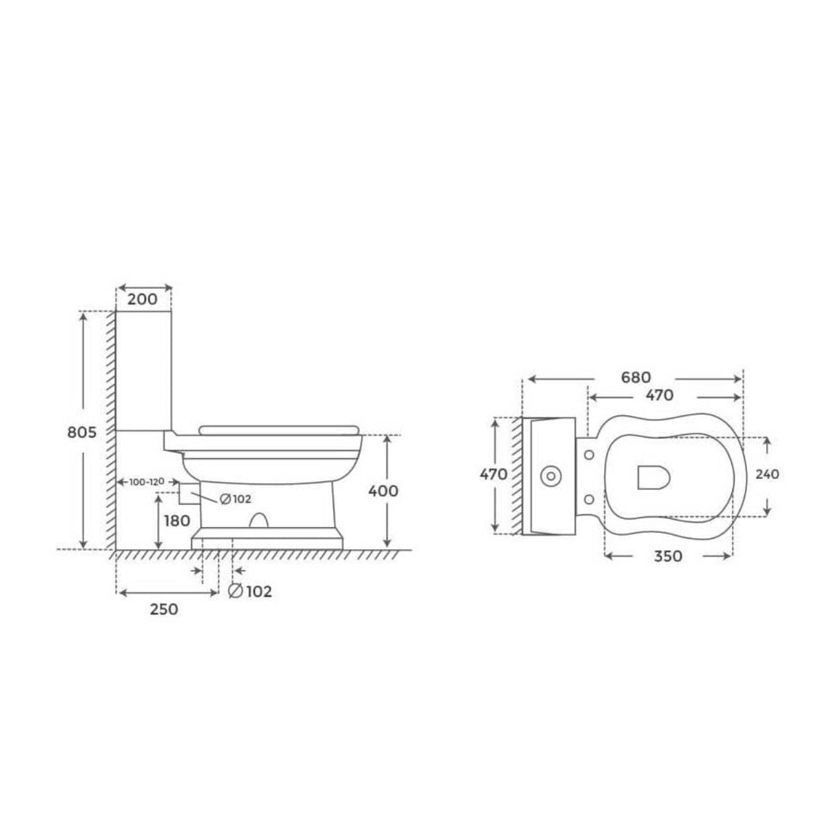 Inodoro Vintage Atenas de Fossil Natura tapa de madera