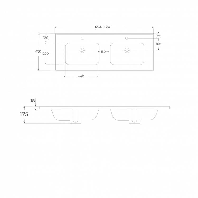 Lavatório Shiba duplo