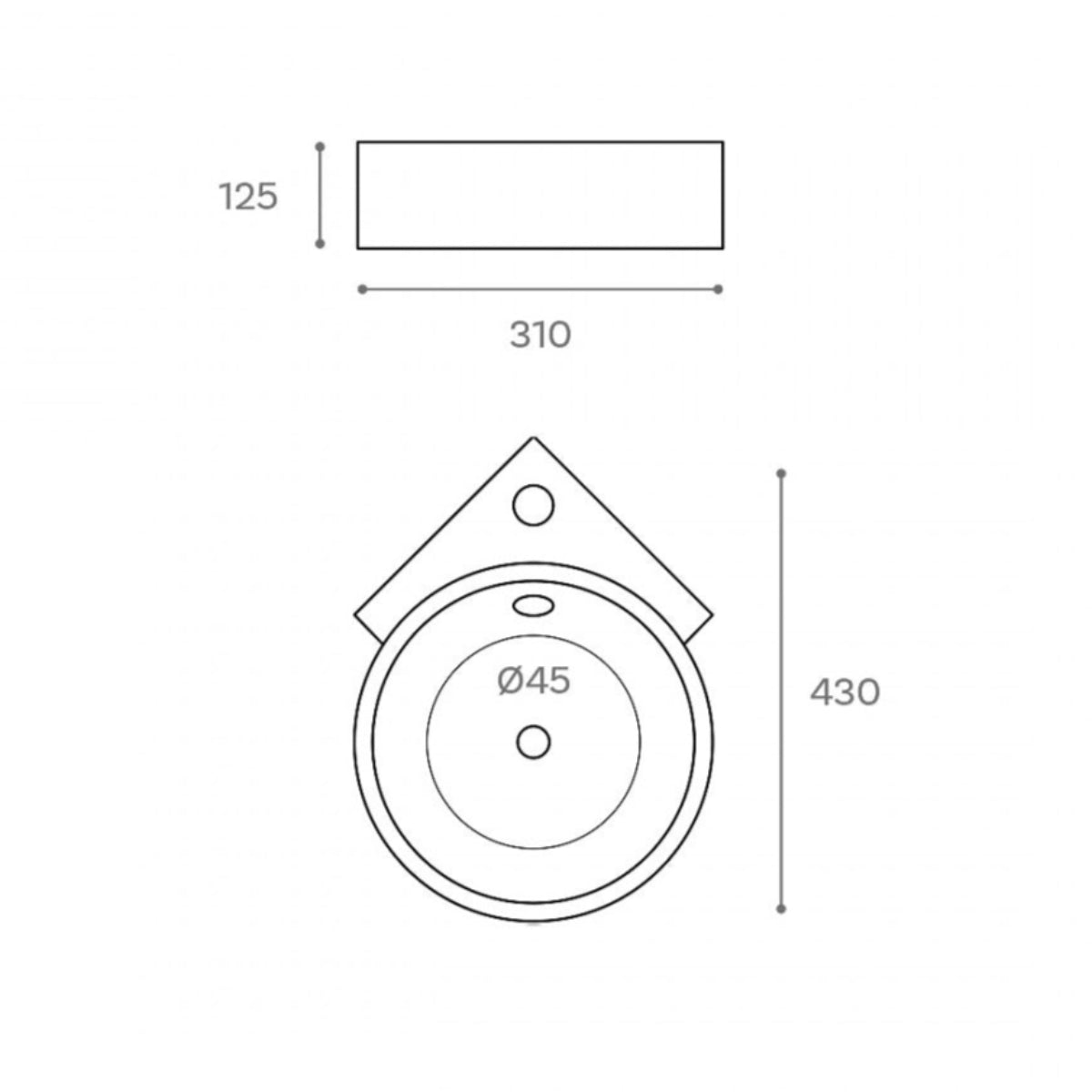 Lavabo esquinero suspendido Dasha