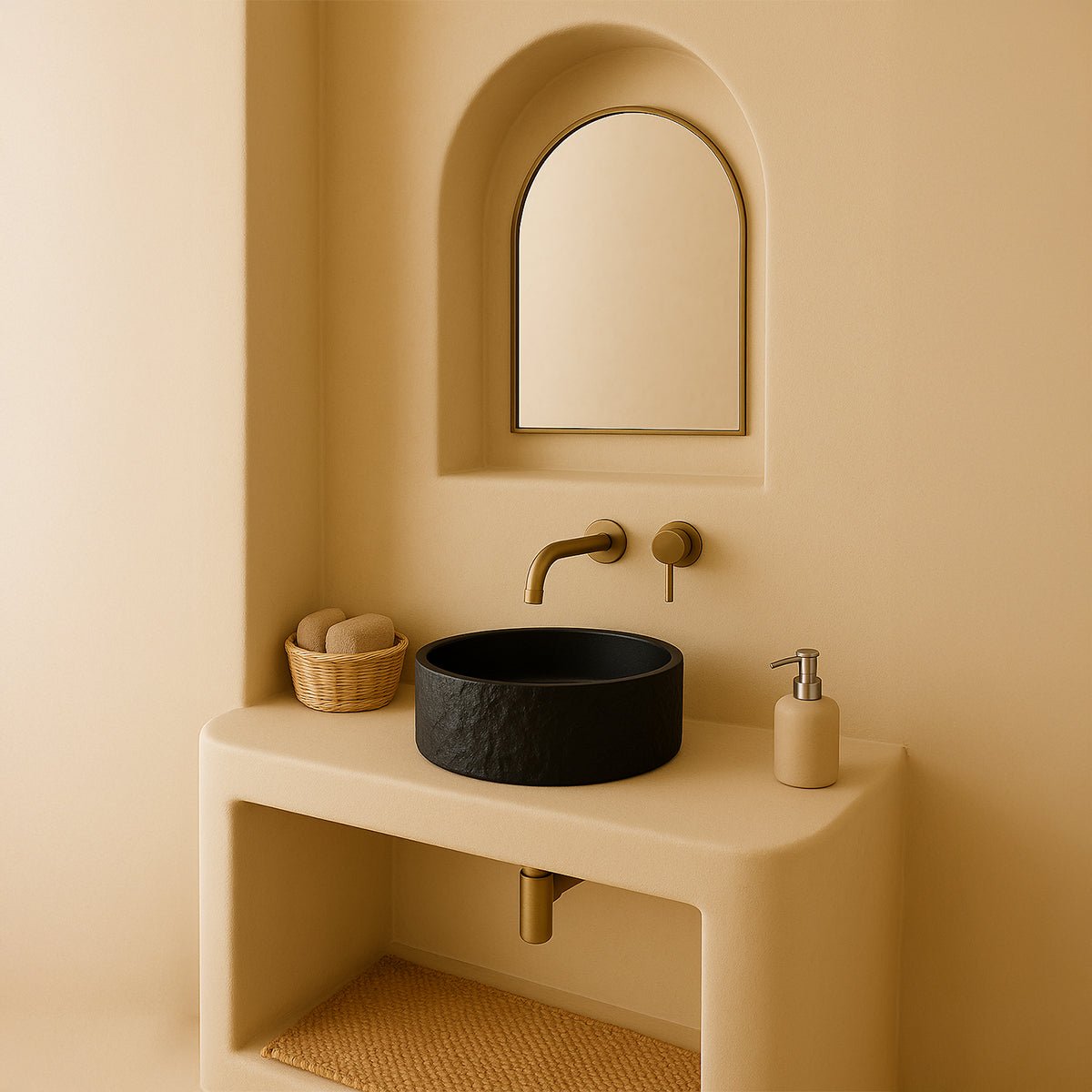 Lavabo imitación piedra Qarun - Thebath