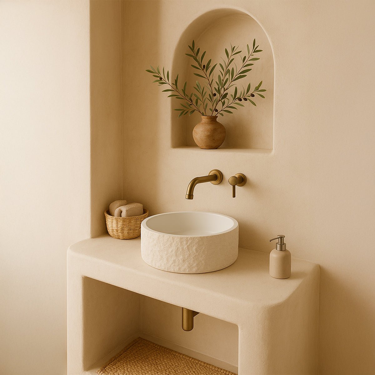 Lavabo imitación piedra Qarun - Thebath