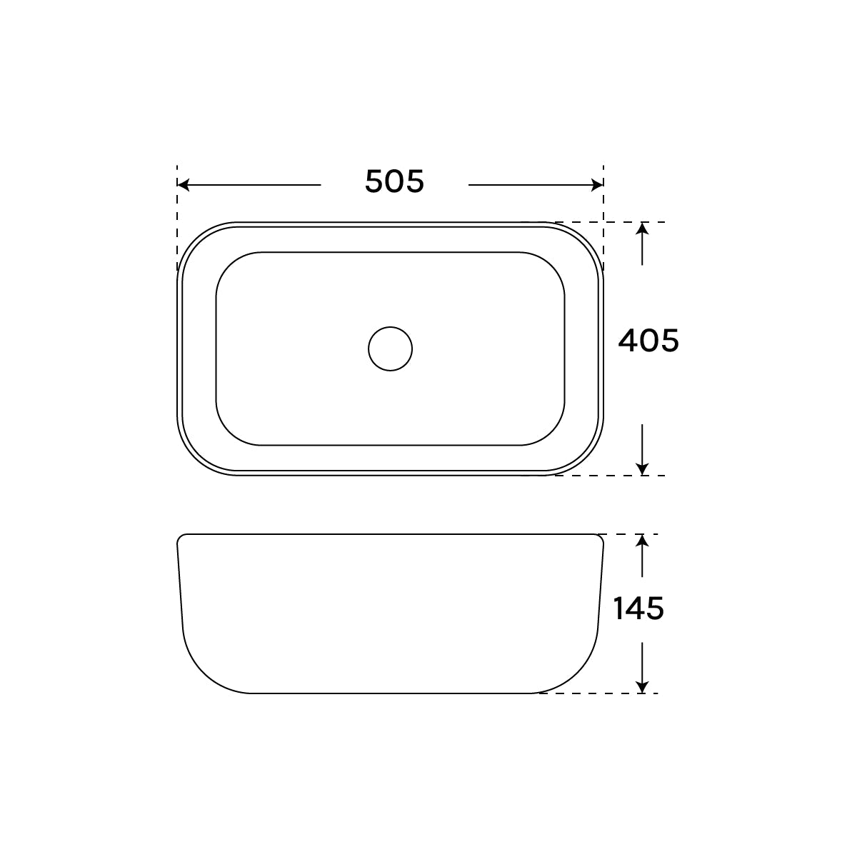 Lavabo negro sobre encimera Ciro - Thebath