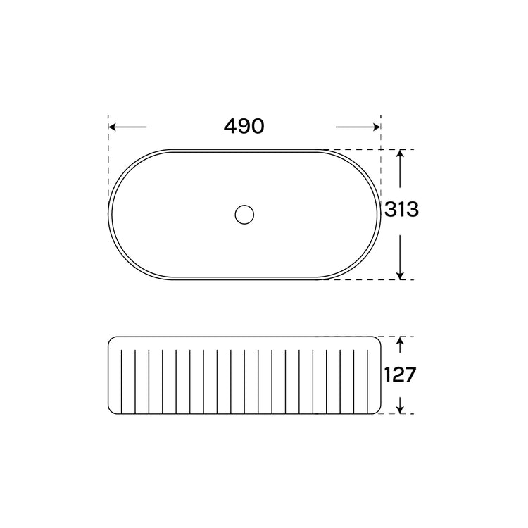 Lavatório de bancada oval Gina
