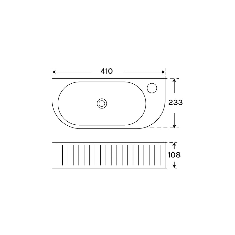 Lavatório pequeno retangular preto Glea
