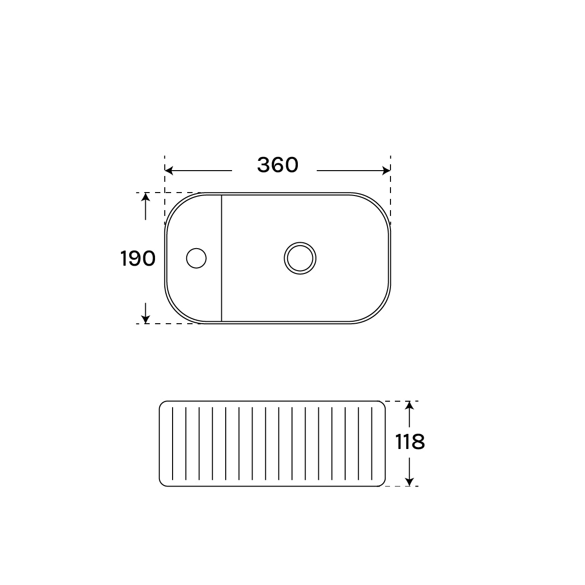 Lavatório retangular de bancada Seul