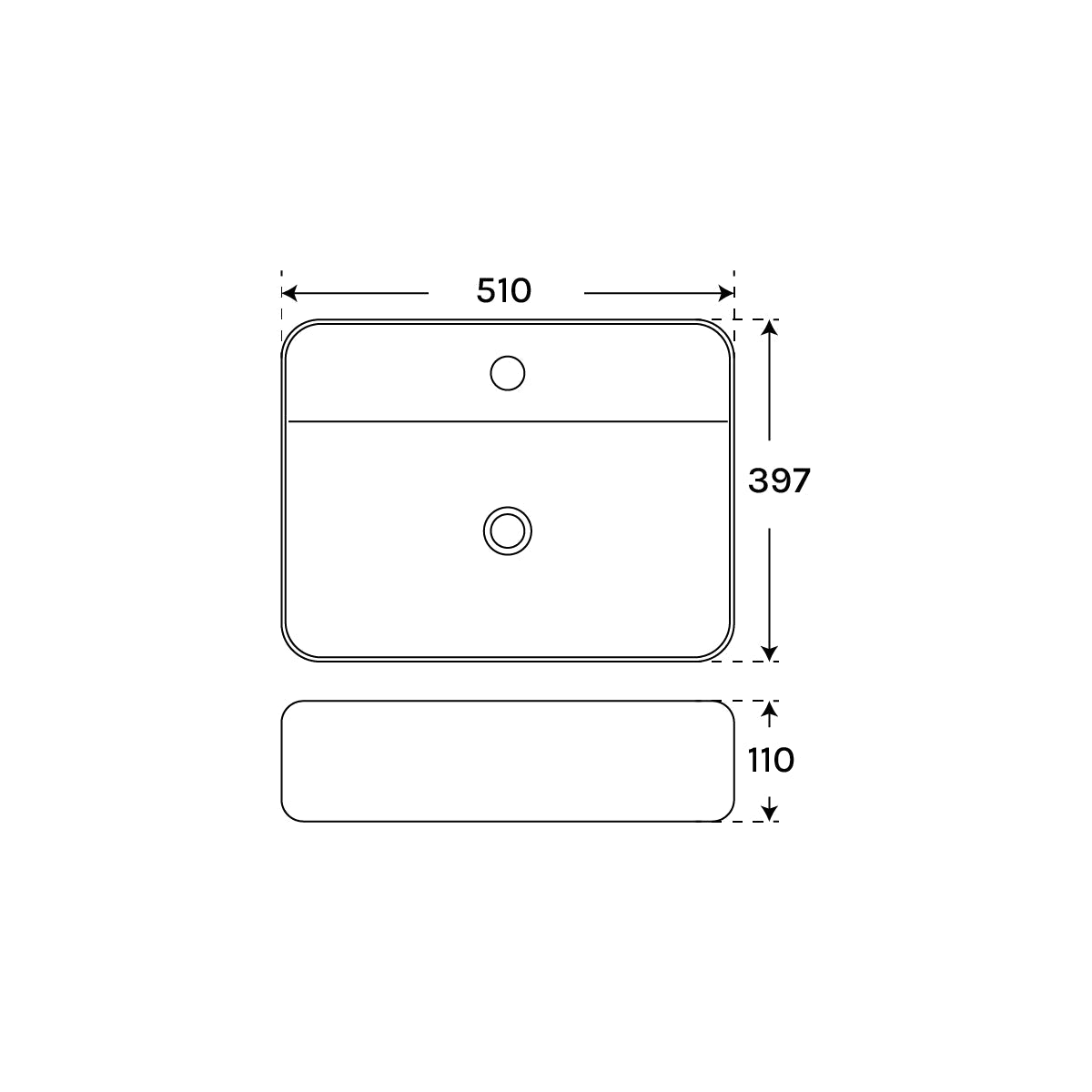 Lavabo sobre encimera blanco Einar - Thebath