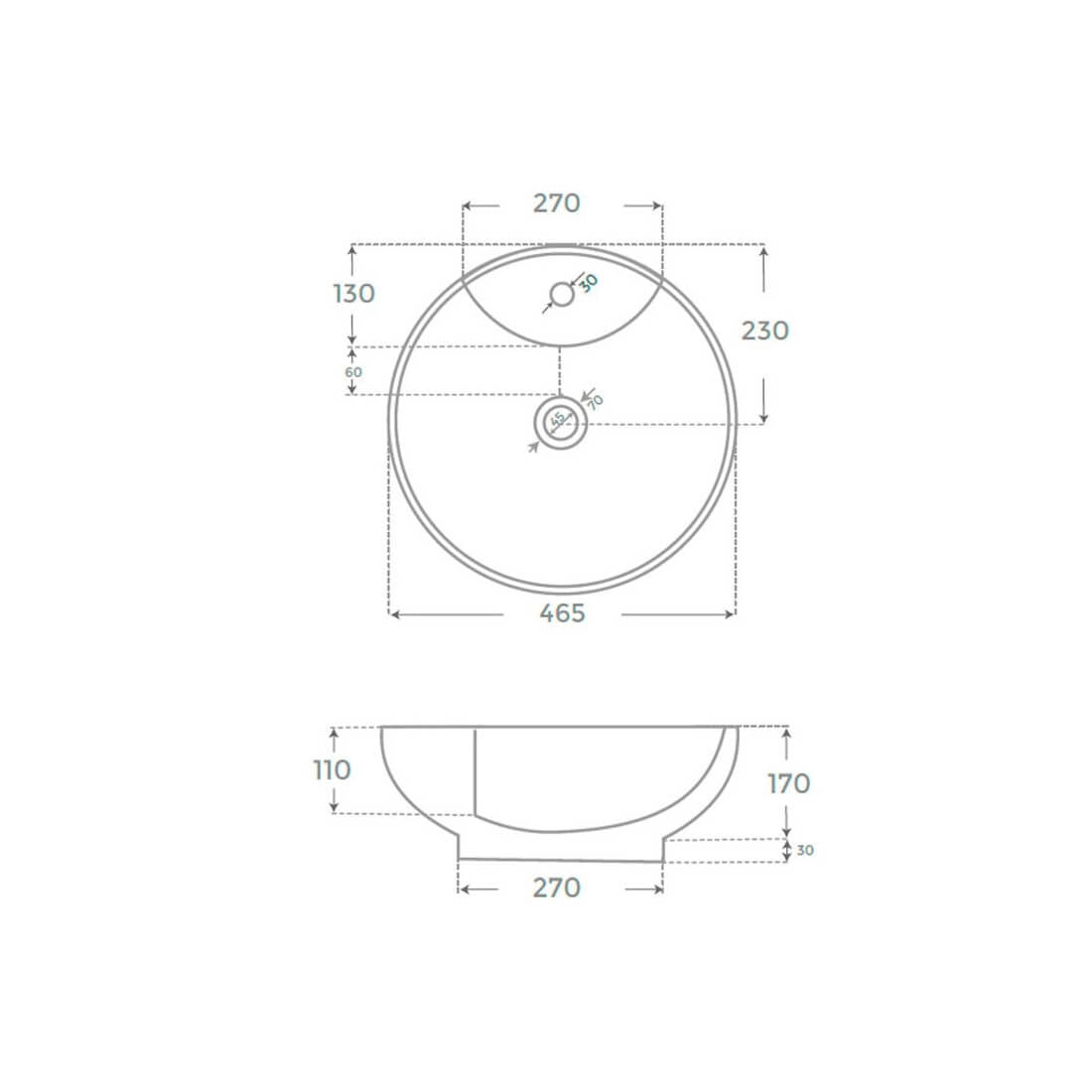 Lavabo sobre encimera Bowl