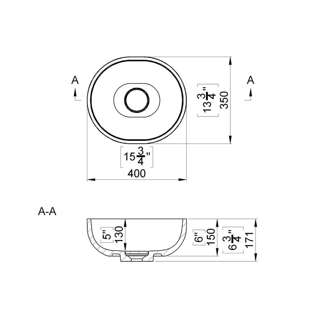 Lavabo sobre encimera Dylan