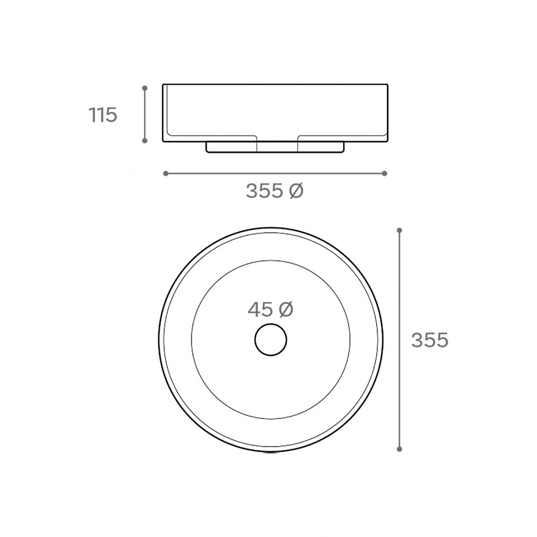 Lavabo sobre encimera Garda