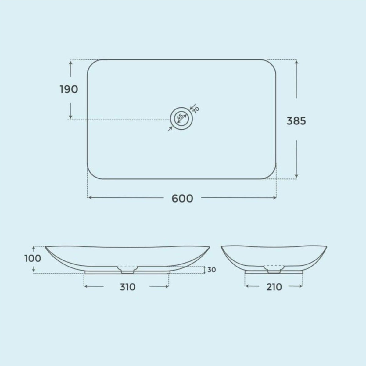 Lavabo sobre encimera Xena