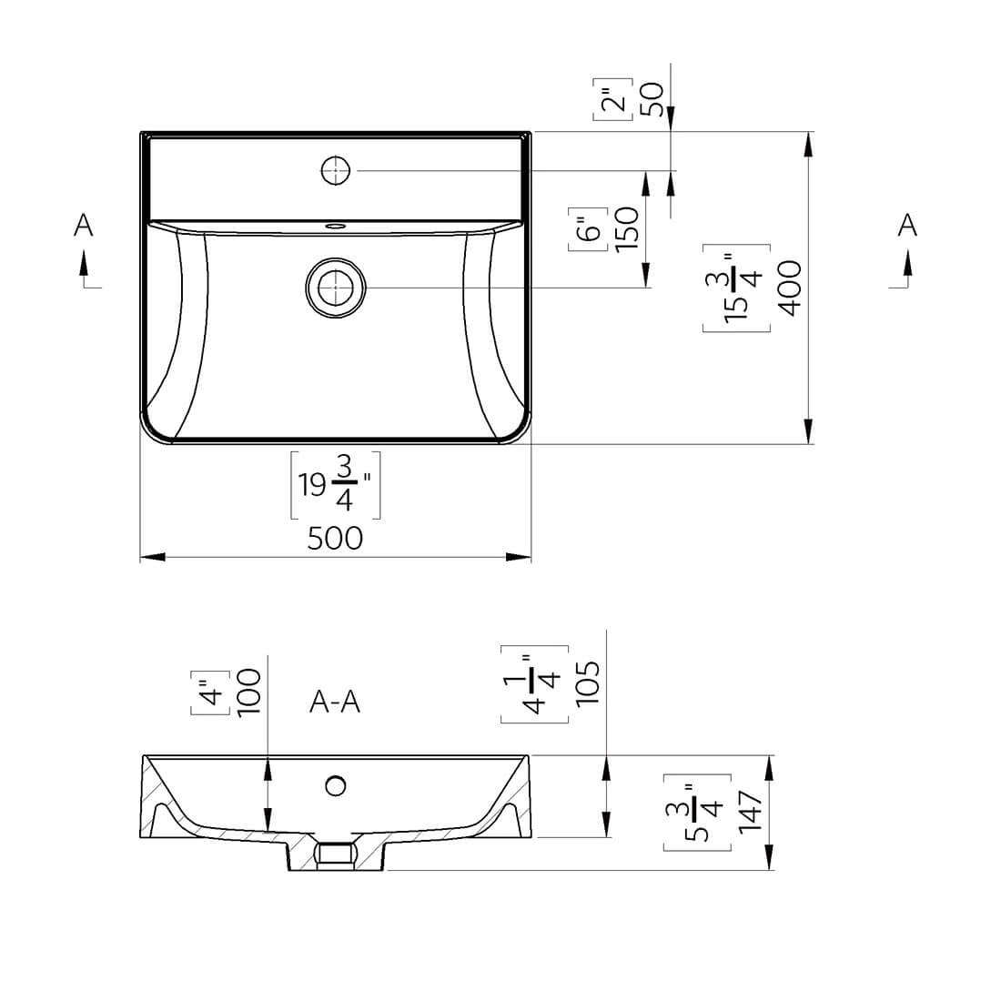 Lavabo suspendido Kai