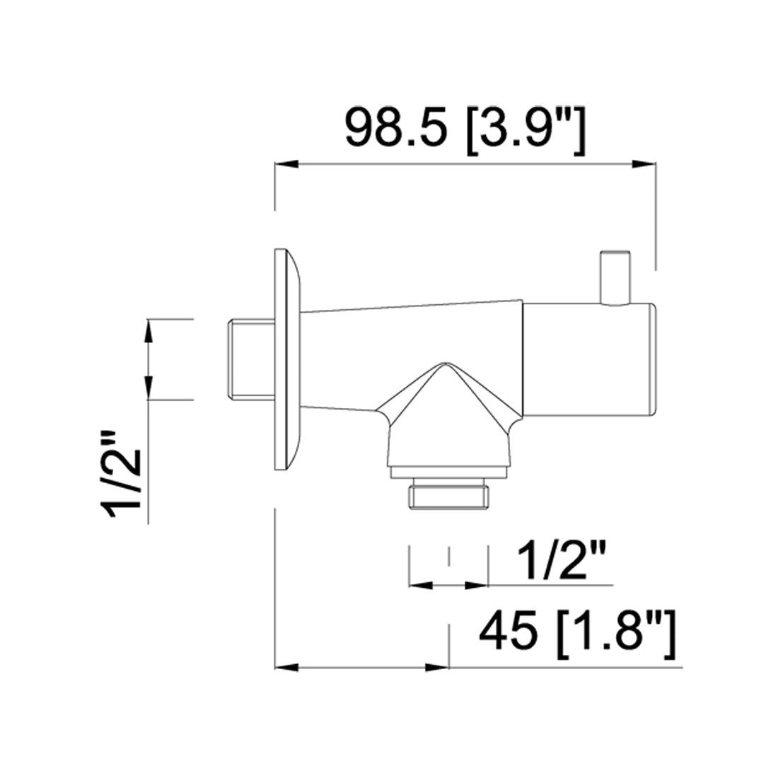 Llave escuadra con cierre cerámico