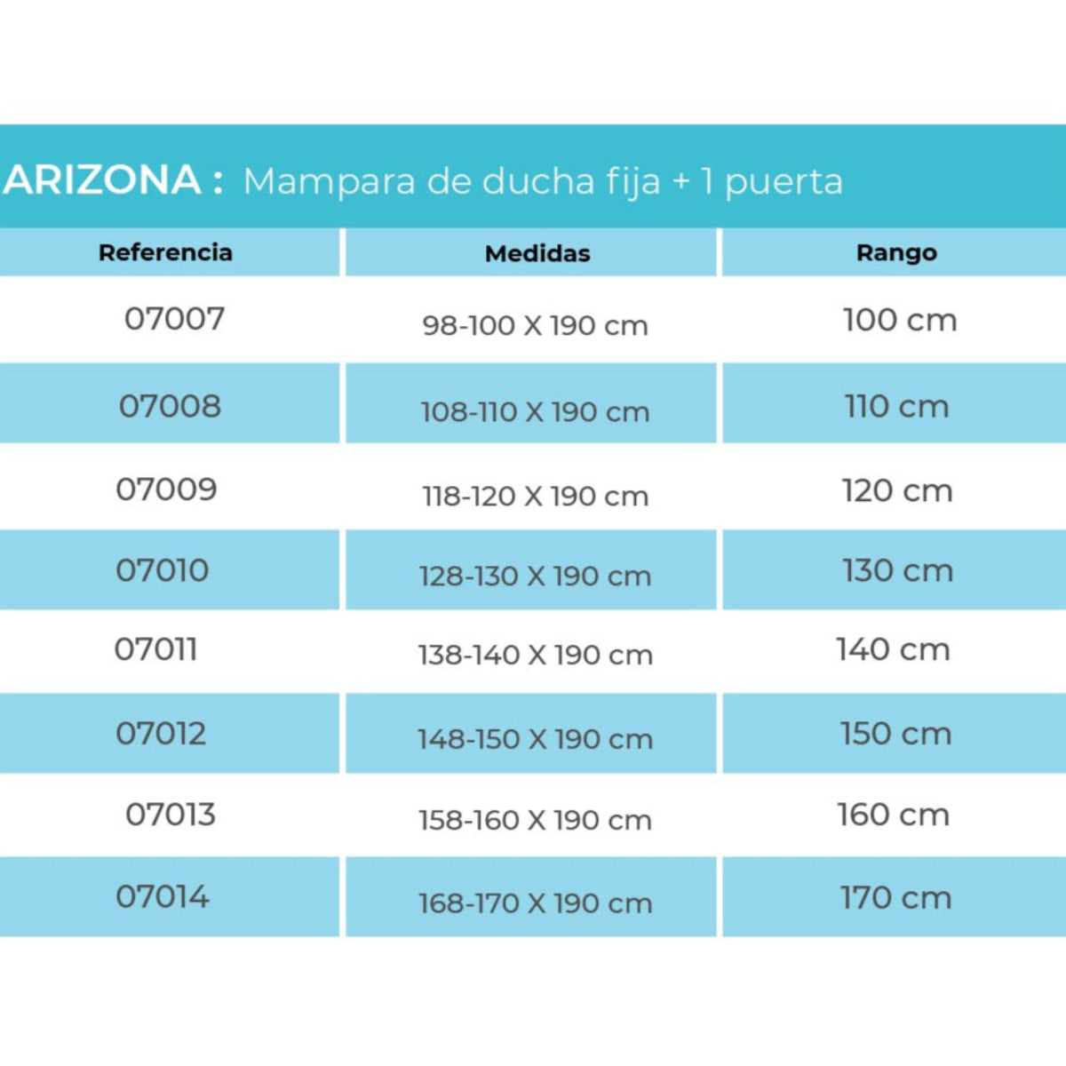 Mampara con puerta corredera Arizona