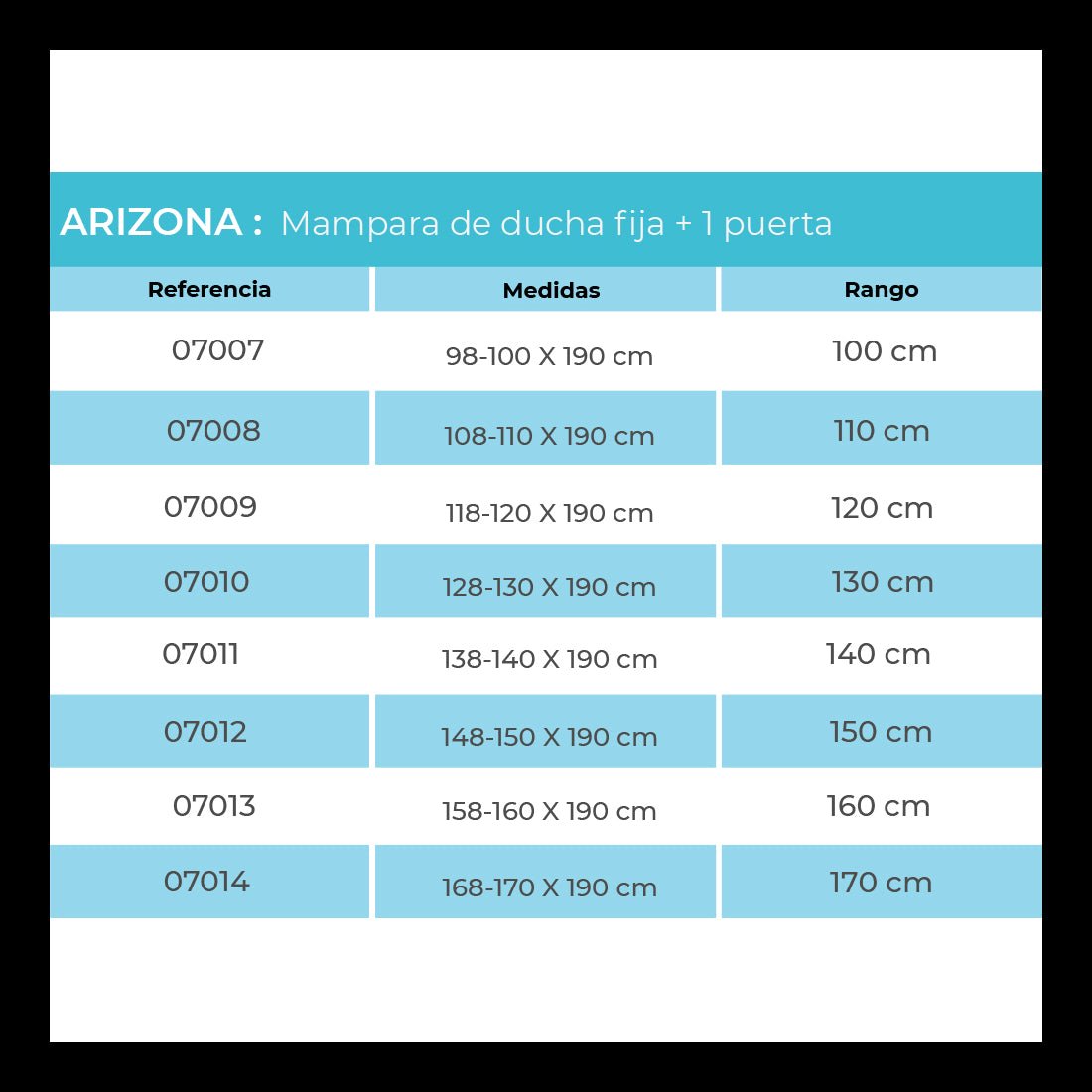 Mampara ducha estilo industrial Arizona