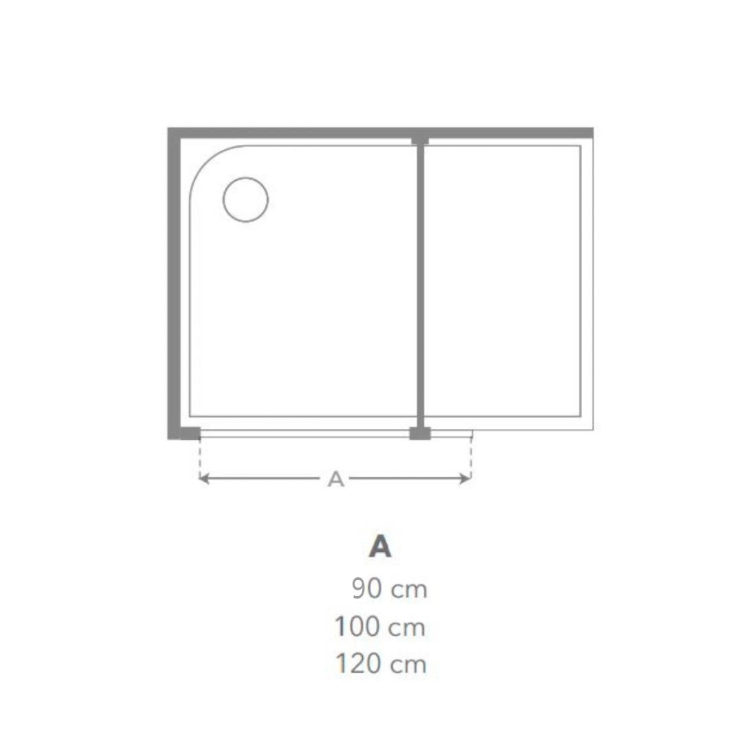 Mampara ducha redonda fija Osaka