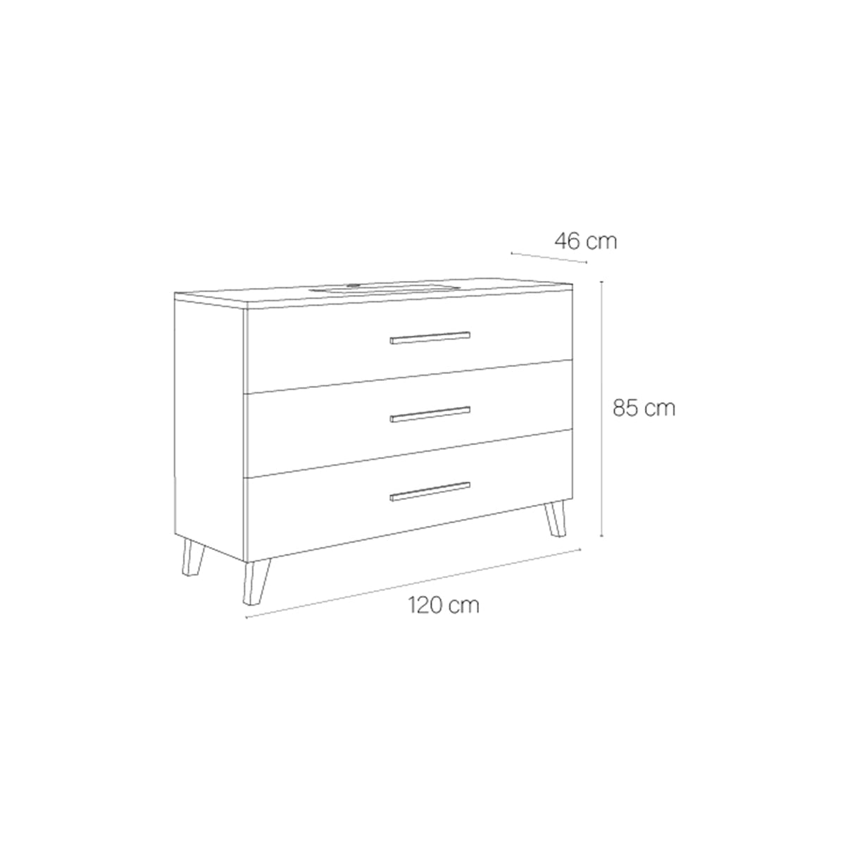 Mueble baño 3 cajones Fusta - Thebath