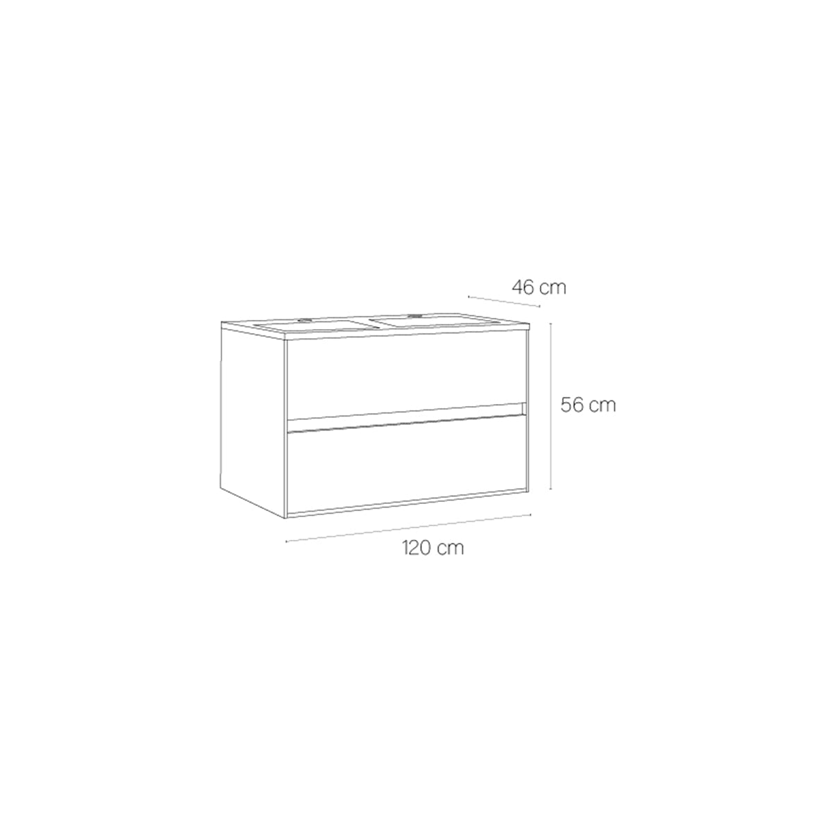 Mueble baño de diseño 2 senos Mydesign - Thebath