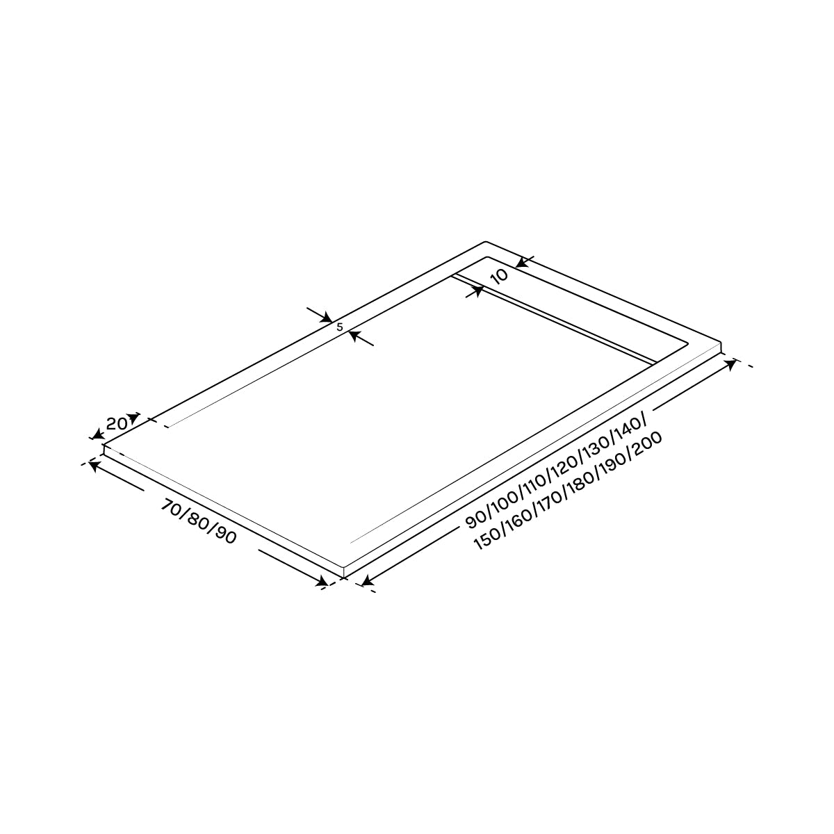 Placa de ducha de resina Draco - The Bath