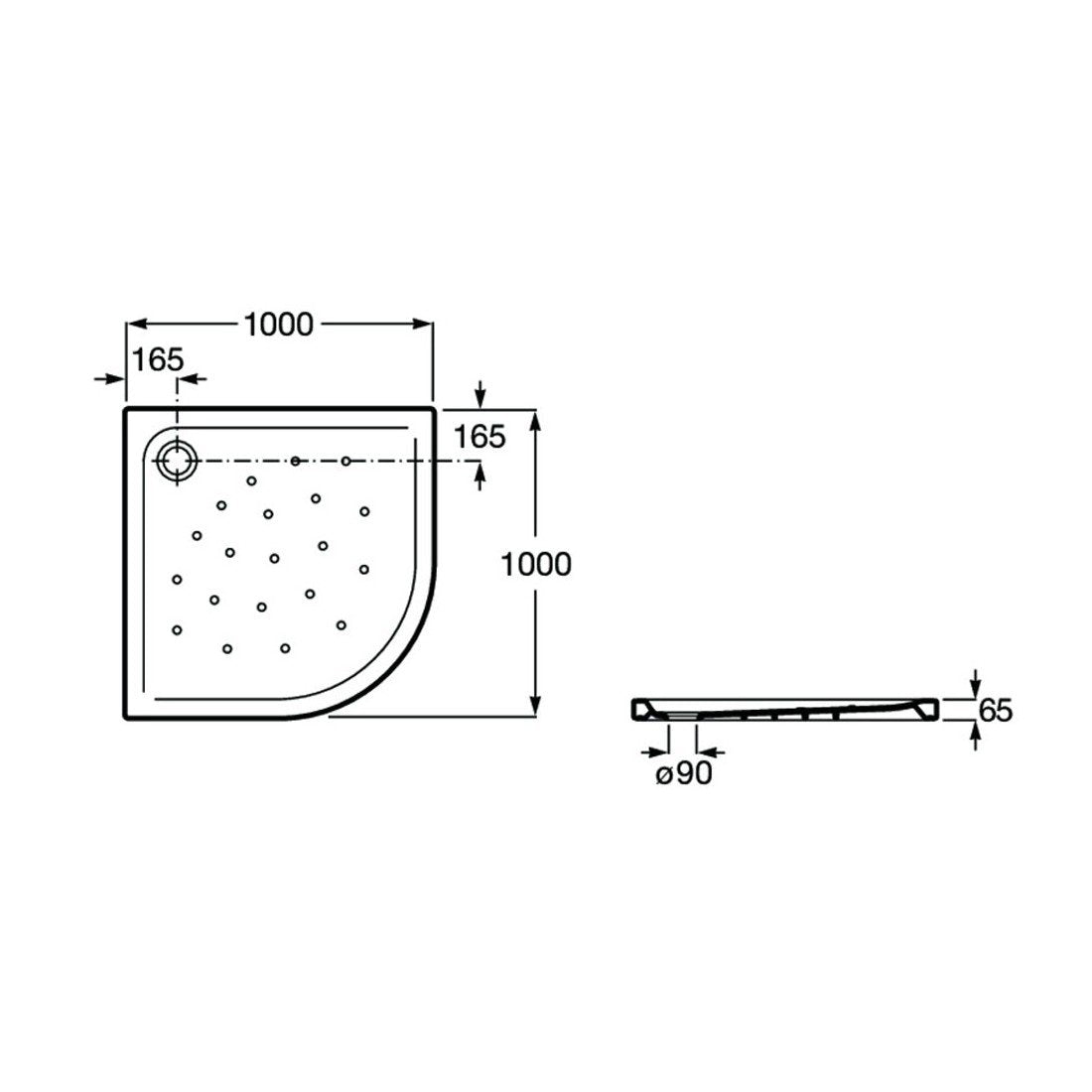 Plato de ducha cerámico Angular
