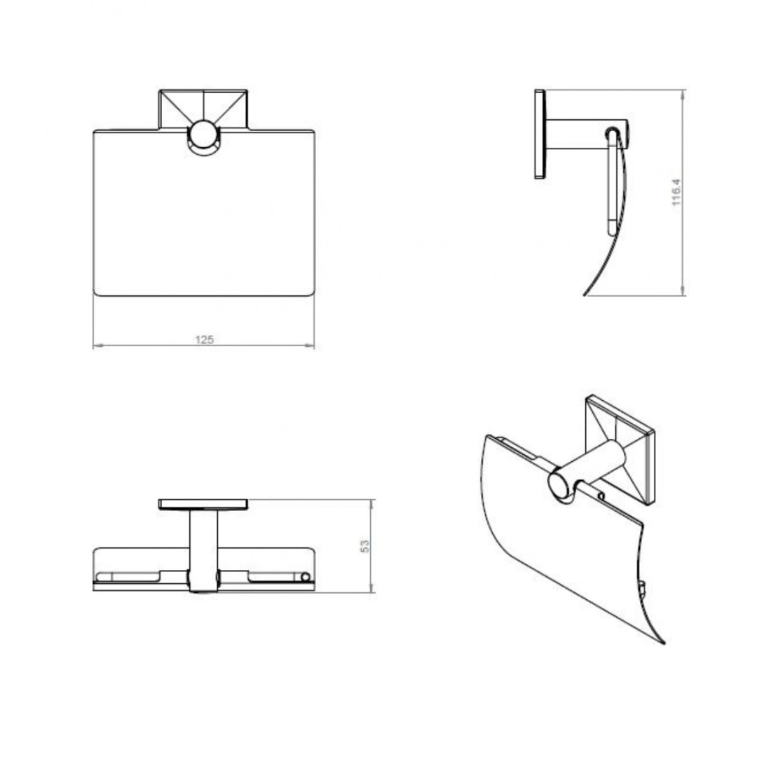 Portarrollos de papel higiénico Duo square