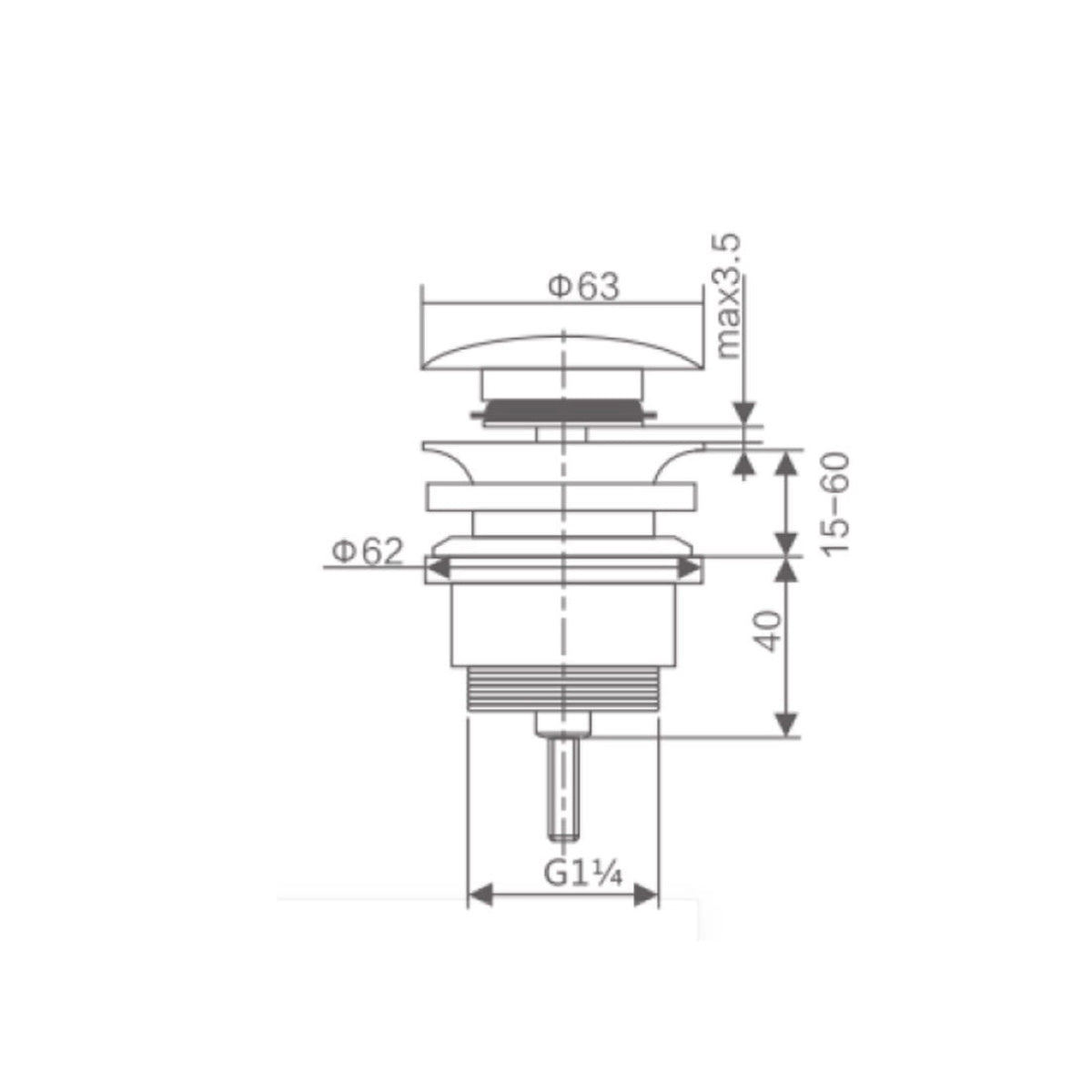 Válvula oro cepillado universal