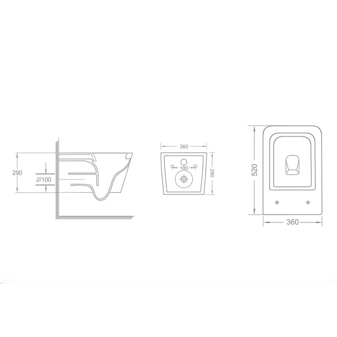 Wc suspendido Corvo Rimless Mate