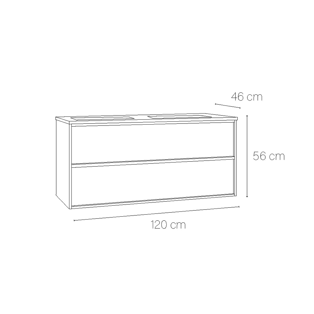 Móvel para casa de banho com lavatório Frame top