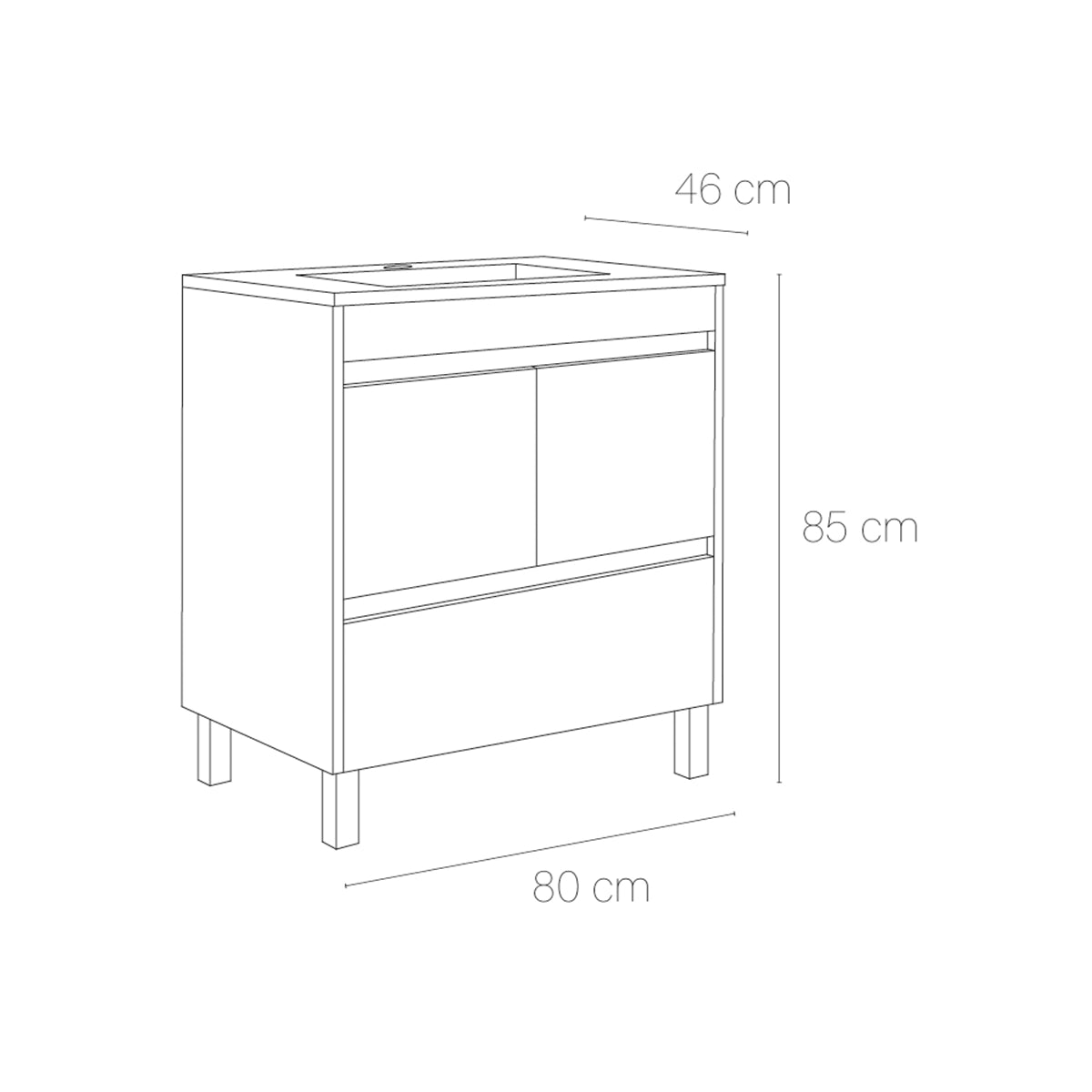 Conjunto de móveis de casa de banho moderno Carla