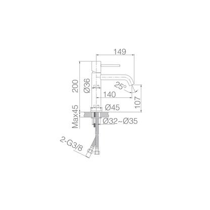Torneira monocomando de casa de banho Manzo