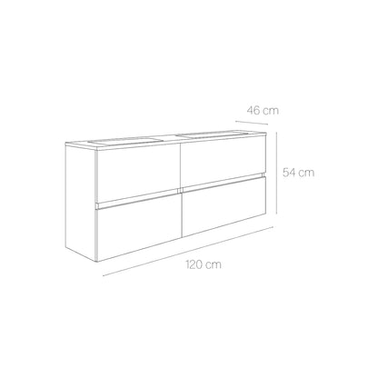 Móvel de lavatório duplo Esencial