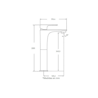 Torneira de bica alta Flat