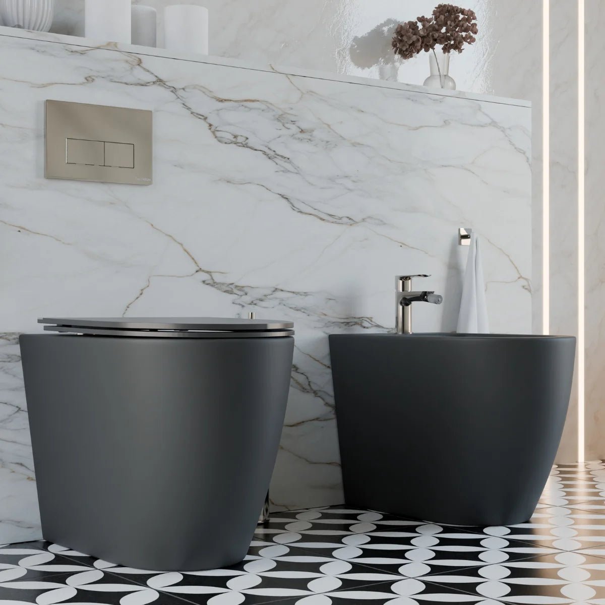Inodoro compacto negro mate Elba - Thebath