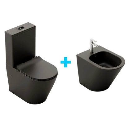 Pack sanita + bide preto mate Bolonia