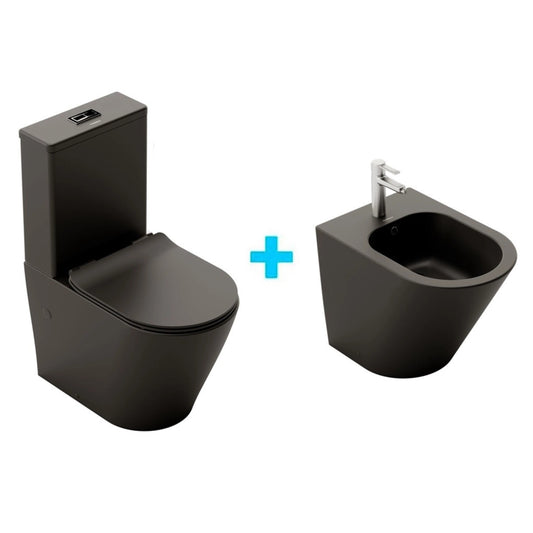 Pack sanita + bide preto mate Bolonia