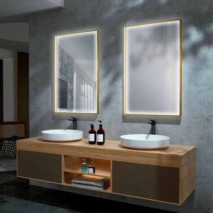 Espejo luz led integrada Ability oro cepillado - Thebath