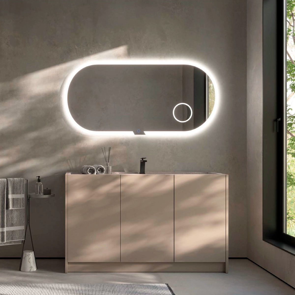 Espelho de casa de banho de aumento Indiana