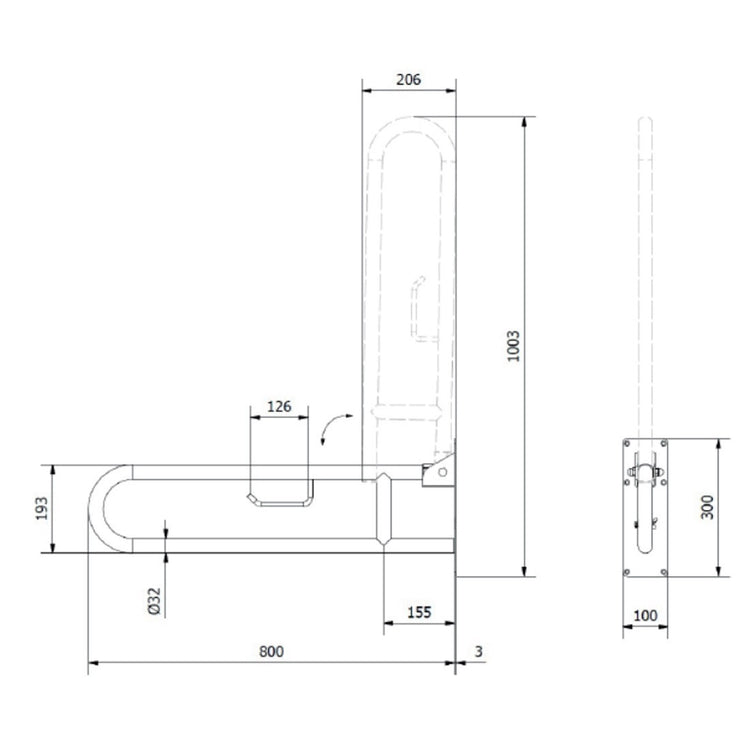 Barra dobrável de aço inoxidável