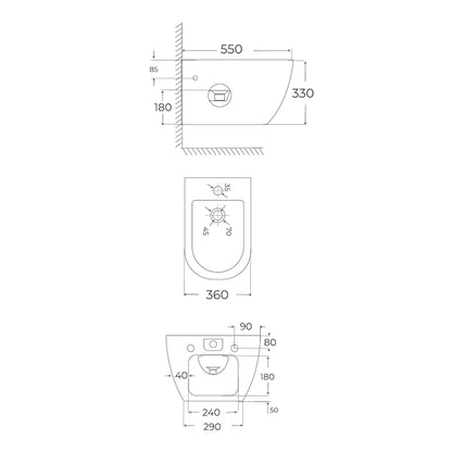 Bidé suspendido redondo Veron - Thebath