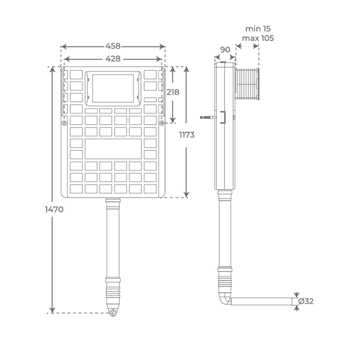 Cisterna compacta empotrada Slim - The Bath