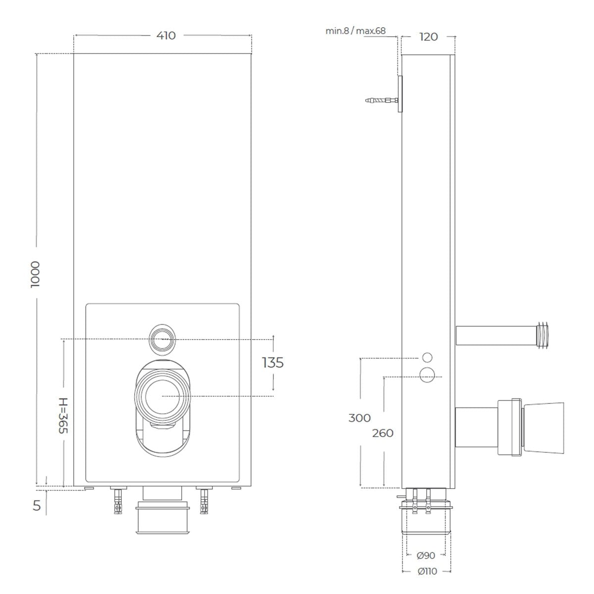 Cisterna moderna vista compacta Empire Black - The Bath