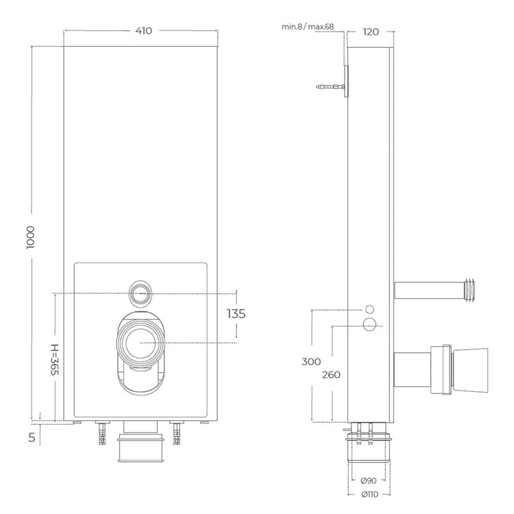Cisterna moderna vista compacta Empire Black