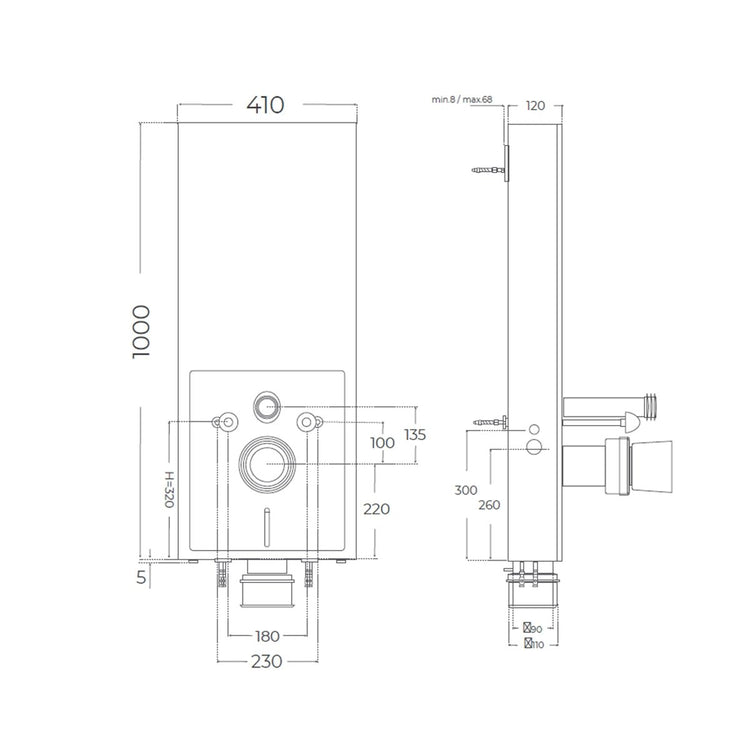 Cisterna suspendida vista Empire Black