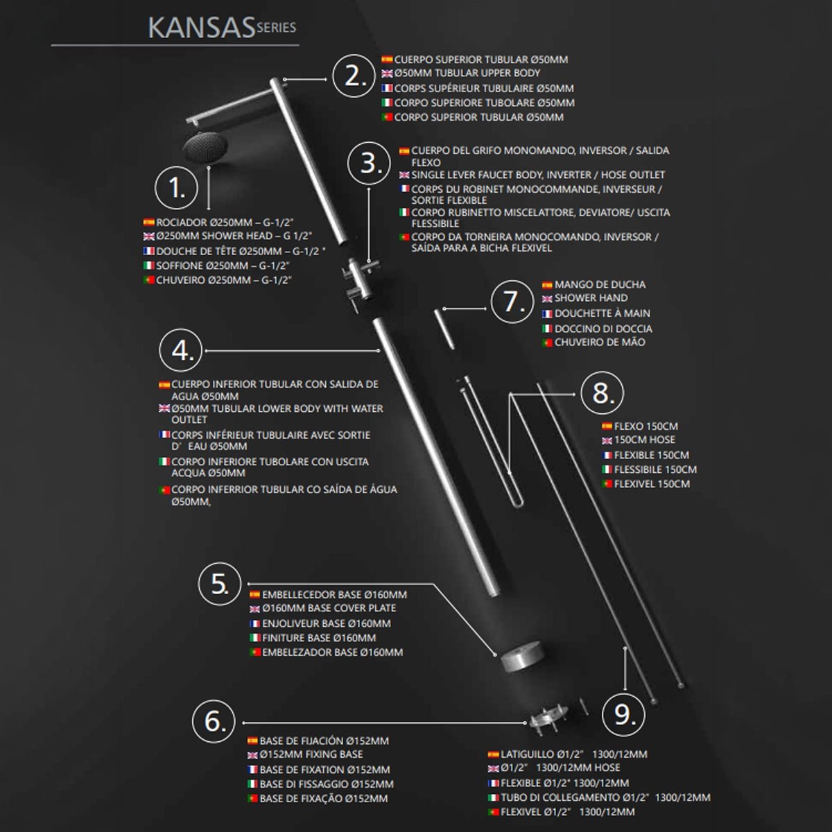 Columna de ducha exterior Kansas - The Bath