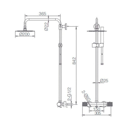 Columna de ducha y bañera Line - Thebath