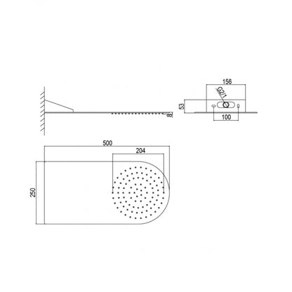 Columna ducha empotrada Tube