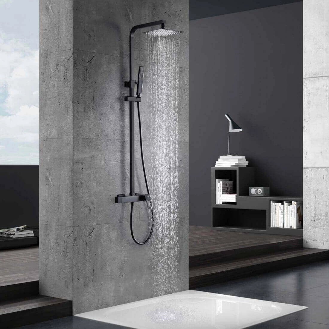 Columna ducha negra monomando Suecia