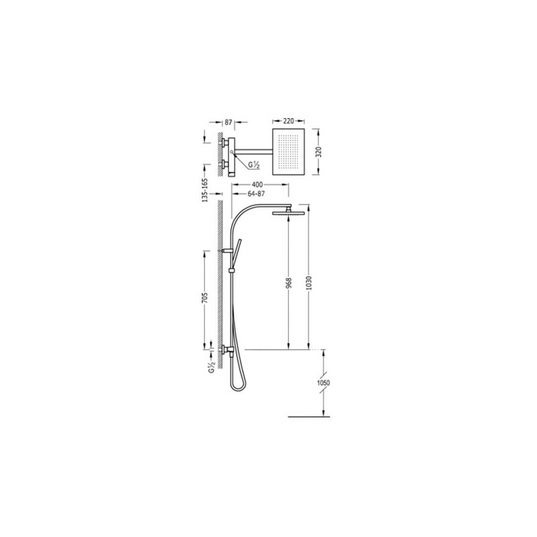 Columna ducha negra Slim Exclusive